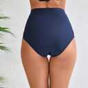Halcurt Women's High Waisted Swim Bottoms (Available in Plus) Full Coverage Bikini Swimsuit Bottoms (Blue, M)