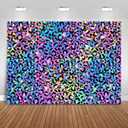 Fitumiw Neon Rainbow Leopard Backdrop 7x5ft Sparkly Paint Splatter Photography Background Party Decorations for Girls Leopard Pattern Banner Photo Booth Props