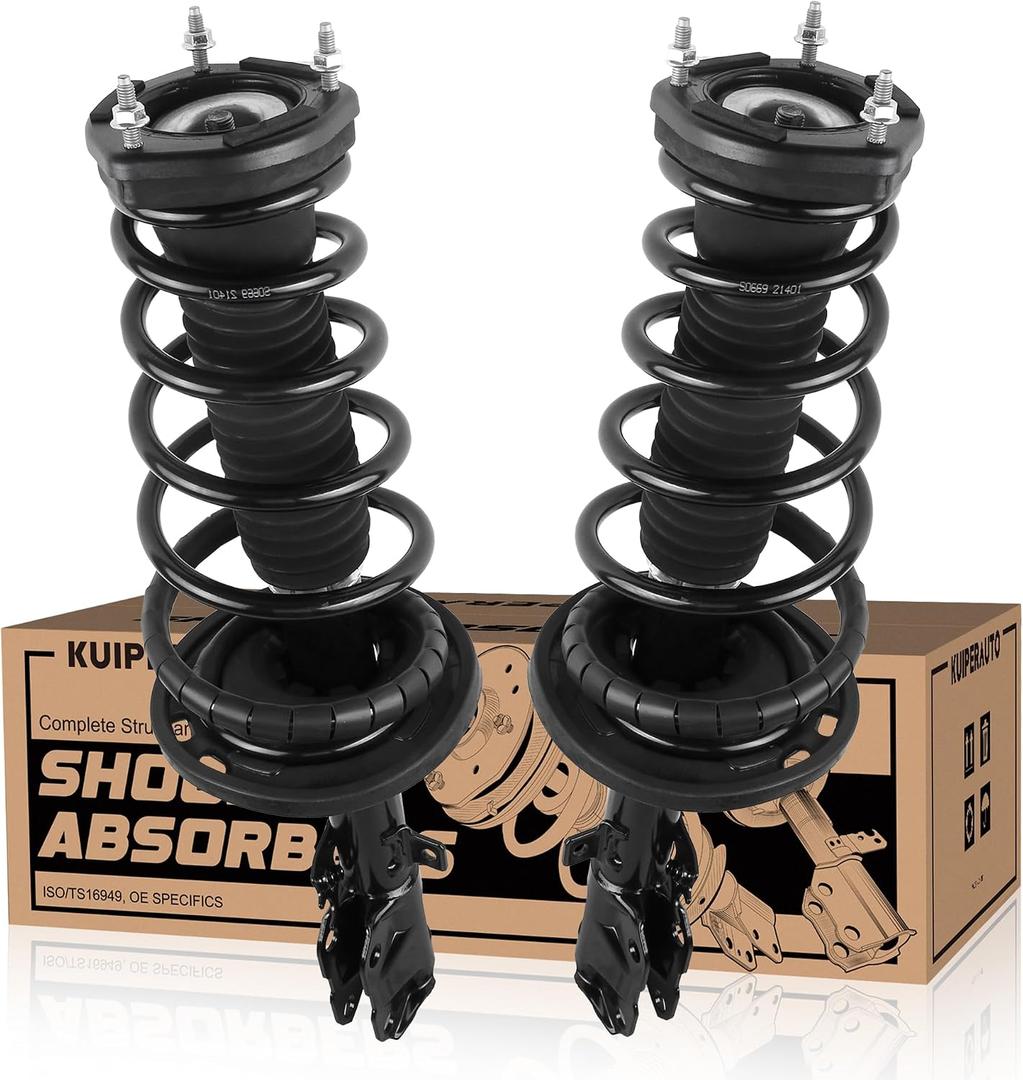 KUIPERAUTO 1333376L 1333376R Complete Rear Struts Coil Spring Assembly Compatible for 2012-2017 Toyota Camry SE Rear Pair Set Replacement Shock Absorbers