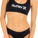 Hurley Women's Standard Scoop Bikini Top (Large, Black)