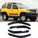 Side Window Wind Deflectors fit for 2005-2015 Nissan Xterra,4pcs Out-Channel Tape On Dark Smoke Nice Rain Guards Set, Window Visor 94539