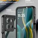 for Moto G 2025 Case, IP68 Waterproof Case with Built-in Screen Protector, Full Body Shockproof Dustproof Rugged Protective Phone Case for Motorola Moto G 2025 Black