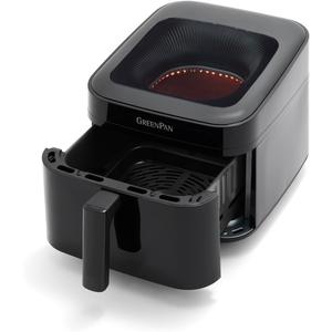 GreenPan Cyclone 7QT 12-in-1 Air Fryer, XL Easy View Window, 400 F in 4 Seconds, Digital Touch Screen Presets, Ceramic Nonstick PFAS-Free Basket, Shake Reminder, Adjustable Temp & Time Control