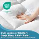 4 Inch Dual Layer Memory Foam Mattress Topper for Pressure Relief and Back Pain, 2" Gel Memory Foam and 2" Cooling Pillow Top Mattress Pad Cover, Medium Support, Twin