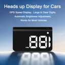 Heads up Display for Cars, Car HUD, GPS Speedometer,Head up Display for Car | USB(5V) Plug & Play,Automatic Brightness Adjustment,Large Font Display,Compatible for Most Cars with USB Ports