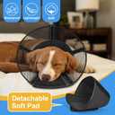 Dog Cone Collar After Surgery to Stop Licking: Soft Grid Recovery Collar with Detachable Pad, Elizabeth Cone Alternative for Large Medium, Small Dogs, Normal Eating and Drinking,L,Jet Black