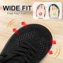 LeIsfIt Mules for Women Wide Slip-on Mule Shoes Breathable Walking Shoes Comfortable Backless Sneakers with Removable Sole, Black, 40