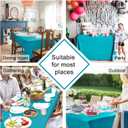 Hiasan 2 Pieces Turquoise Rectangle Tablecloth - Water Resistant and Spillproof Dining Room Washable Fabric Table Cloth for Dining Room, Polyester, 60 x 84 Inch