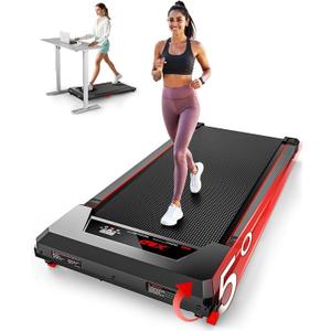 Walking Pad with Incline,XBD Under Desk Treadmill for Home Small Office,2.5HP Low Noise Portable Treadmill with 330 Lbs Capacity,Remote Control and LED Display (Black)