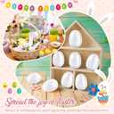 Seenelling 50 Pcs Plastic Easter Eggs Bulk Empty Eggs 2.36'' Fillable Easter Egg Shakers Percussion Musical Egg Surprise Egg Hunt for Easter Gifts Prize Party Supplies Decorations (White)
