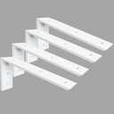 Heavy Duty Countertop Support Bracket 4 Pack - 16"x6"x2.5" White Granite Shelf L Bracket for Quartz/Granite/Wood/Concrete/Laminate Countertops