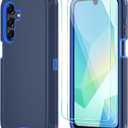 Qinmay Phone Case for Samsung Galaxy A16 5G Case with HD Screen Protector, Heavy Duty Shockproof & Dropproof 3-Layer Cover Phone Case for Galaxy A16,DarkBlue