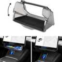 Canvcle Hidden Under Screen Storage Box for 2016-2026 Tesla Model Y/Model 3 Accessories,OneClick Open & Silent Damping Slides Center Console Organizer (Fit New Model Y Juniper/Model 3 Highland)