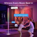 Marlrin RGBW Floor Lamp, Color Changing Standing LED Corner Lamp, Modern Lamp with Music Sync, Compatible with AlexaWi-Fi APP and Remote Control, 57.8" Floor Lamp for Living Room and Bedroom, Silver