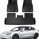 Pedigree Floor Mats Compatible with Tesla Model 3, Custom Fit Floor Liners for 2025 2024 Tesla Model 3, 1st & 2nd Row All Weather Protection