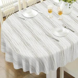 Oval Tablecloth, French Country Printed Oval Table Cloth-60x84 Inch, Fabric Washable and Waterproof Oval Table Cover for Farmhouse Kithchen Dining Decoration (Grey-blue)