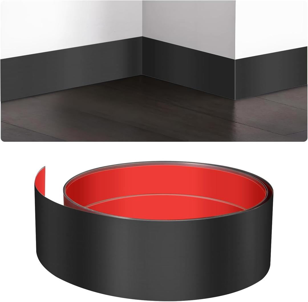Stainless Steel Door Kick Plate, 4" x 118" Door Push Plate, Self Adhesive Kickplate for Bottom of Door, Kitchen Island, Cupboard, Cabinet (Brushed Black)