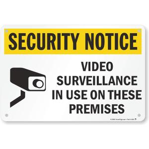 SmartSign "Security Notice - Video Surveillance In Use On Premises" Sign | 12" x 18" Aluminum
