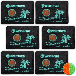 Wisesorb 50gx6pcs Rechargeable Desiccant Packs for Storage, Color Indicating Silica Gel Packets Moisture Absorbers with Transparent Window, Reusable Dehumidifier Bags for Safe 3D Filaments Electronics