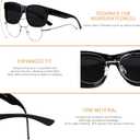 ANDWOOD Fit Over Glasses Polarized Sunglasses for Women Men Oversized Square Shades UV400 Protection