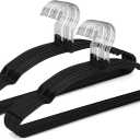 TOPIA HANGER Metal Hangers 20 Pack, Non Slip Clothes Hangers Space Saving, Heavy Duty Rubber Coated Wire Hanger for Coat, Shirt, Dress, Pants-Black, CT12H (Adult)