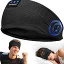 ink-topoint Sleep Headphones Bluetooth 5.4 Headband, 2 in 1 Sleep Mask with Bluetooth Headphones, Wireless Headband Earphones with Ultra-Thin HD Stereo Speaker, Music Headband for Workout Running Yoga (Black)