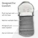 UPPAbaby CozyGanoosh 2-in-1 Seasonal Footmuff - Easily Attaches to UPPAbaby Strollers + RumbleSeat Versatile, Ultra-Plush Zip-Out Liner for Cold Weather - Julian (Dusty Blue Mélange)