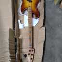 IYV-IPJB-500A Solid Body with Flame Maple Electric Jazz Bass, Natural
