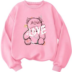 Floerns Women's Letter Graphic Print Long Sleeve Sweatshirt Pullover Tops (X-Large)