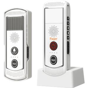 Wireless Doorbell for Home, Wireless Intercom System with 4900ft Range, 21 Chimes, 3 Level Volume, 16 Channels, Intercoms Doorbell for House,Business,Classroom（White）