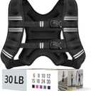 Zeerun Weighted Vest for Women & Men with Reflective Stripe and Adjustable Buckle, Comfortable & Durable Rucking Vest for Walking, Running & Strength Training (30 Lb, Black)