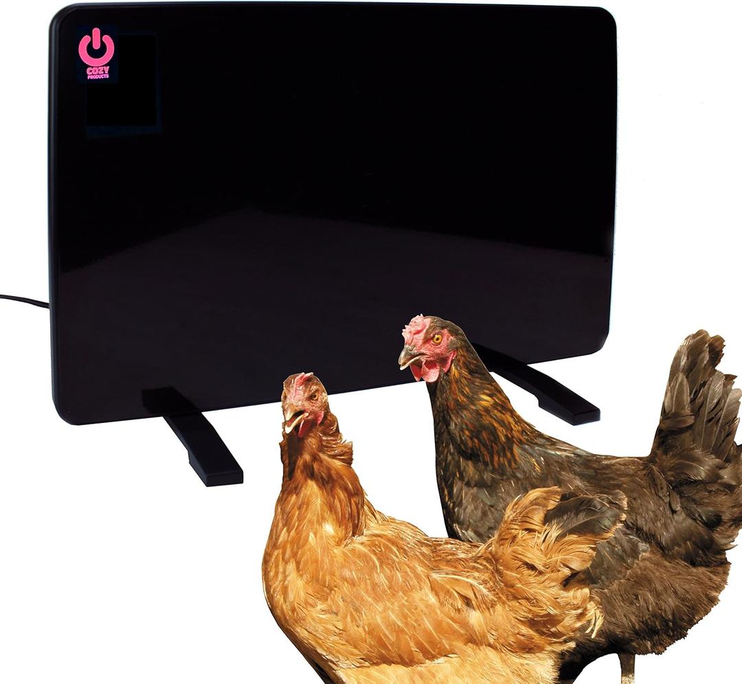 Cozy Products Cozy Coop, Chicken Coop Heater, Flat-Panel Radiant Heater with Thermal Protector, Energy-Efficient, Easy to Install, Ideal for Small Animals, 200 Watts, Black