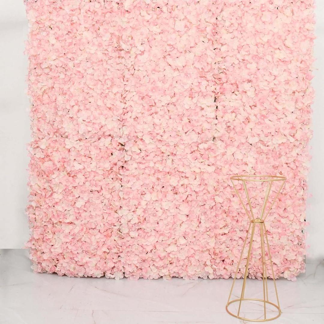 Efavormart 4 PCS Blush Silk Hydrangea Flower Mat Wall Wedding Event Decor for DIY Centerpieces Arrangements Party Home Decorations