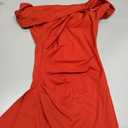 Women Pleated Off The Shoulder Long Formal Gown with Slit, Small