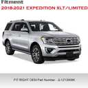 Projector Headlights Compatible with 2018-2021 Expedition | Chrome Halogen Halo Projector Headlight Assembly Front Headlamp With bulb Clear Lens Right Passenger Side FO2503370