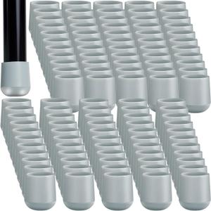 Folding Chair Leg Caps, 7/8 Inch Heavy Duty Plastic Round Chair Covers, Grey Furniture Leg Feet for Hardwood Floor Protectors (300 Pcs)