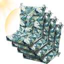 Sintuff 4 Pcs 44 x 21 x 4 Patio Chair Cushions Outdoor Chair Cushion Seat/Back Tufted Pillow with Ties Water Resistant Replacement Indoor Patio Furniture Outdoor Furniture (Leaves,Green)