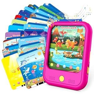Kids Learning Tablet Educational Learning Pad for Toddlers 2-5 to Learn Alphabets, Numbers, Foods, Time, Music, Talking Cards for ToddlersLearning Educational Toy Kids Gifts