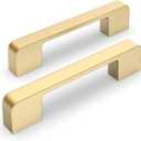 25 Pack 4 Inch Brushed Gold Cabinet Pulls Brushed Brass Cabinet Handles, 102mm Dresser Drawer Pulls Gold Kitchen Cabinet Hardware