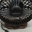 SWEETFULL 6.5 Inch USB Small Desk Fan, 3 Speeds Quiet Portable Desktop Table Fan, 360 Adjustment Personal Mini Fan for Home Office Car Outdoor Travel (Black wood grain)