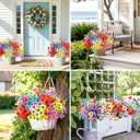 MACTING 24 Bundles Artificial Flowers for Outdoors Fake Outdoor Pansies Plants UV Resistant Plastic Flowers for Planters Window Front Door Porch Yard Patio Garden Home Spring Decorations(Mix Color)