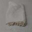 Deeprove White Boho Curtains 84 Inches Long for Bedroom Living Room, Cream Chic Linen Cotton Embroidered Semi Blackout Bohemian Farmhouse Window Treatment Drape Vintage Tassels, 1 Panel W52 x L84