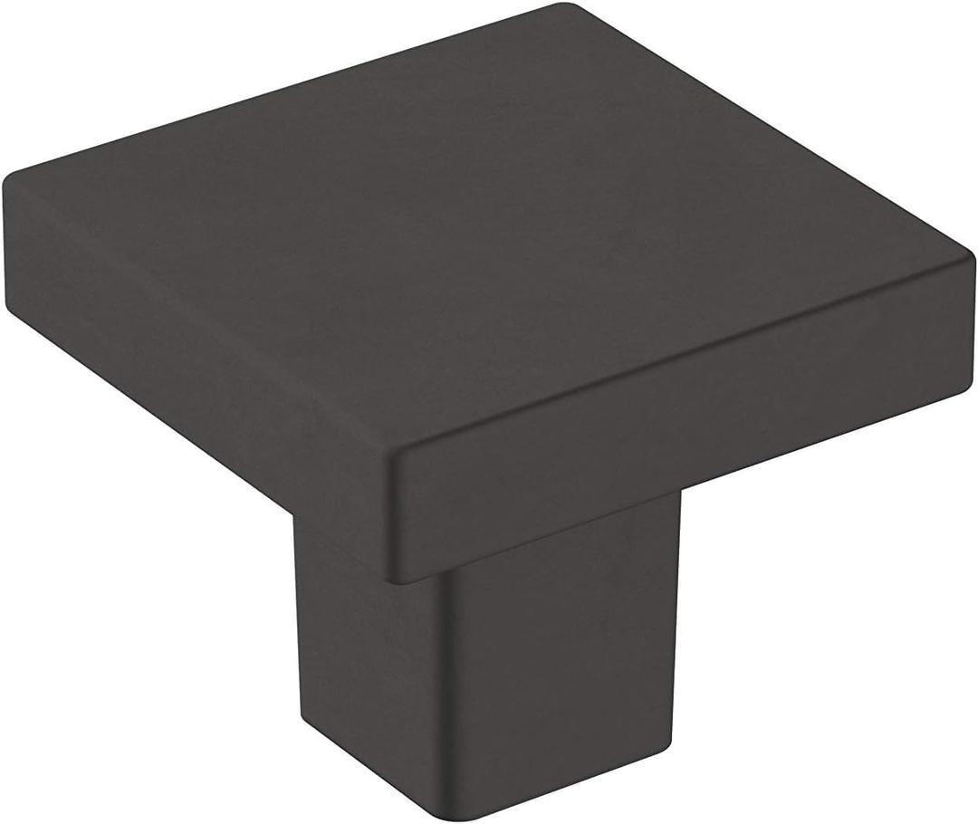 Amerock | Cabinet Knob | Matte Black | 1-3/16 inch (30 mm) Length | Monument | 1 Pack | Drawer Knob | Cabinet Hardware