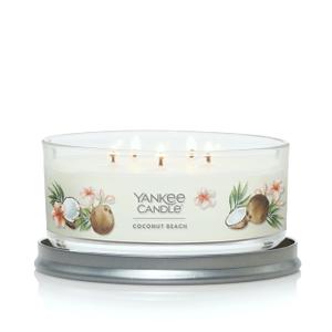 Yankee Candle Coconut Beach Scented, Signature 12oz Medium Tumbler 5-Wick Candle, Over 16 Hours of Burn Time