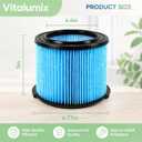2 Pack VF3500 Filter Compatible with Rigid 3 to 4.5 Gallon Wet Dry Shop Vacuums, 3-Layer Pleated Design for WD3050 WD4070 WD4080 WD4522 WD4050 4000RV 4500RV