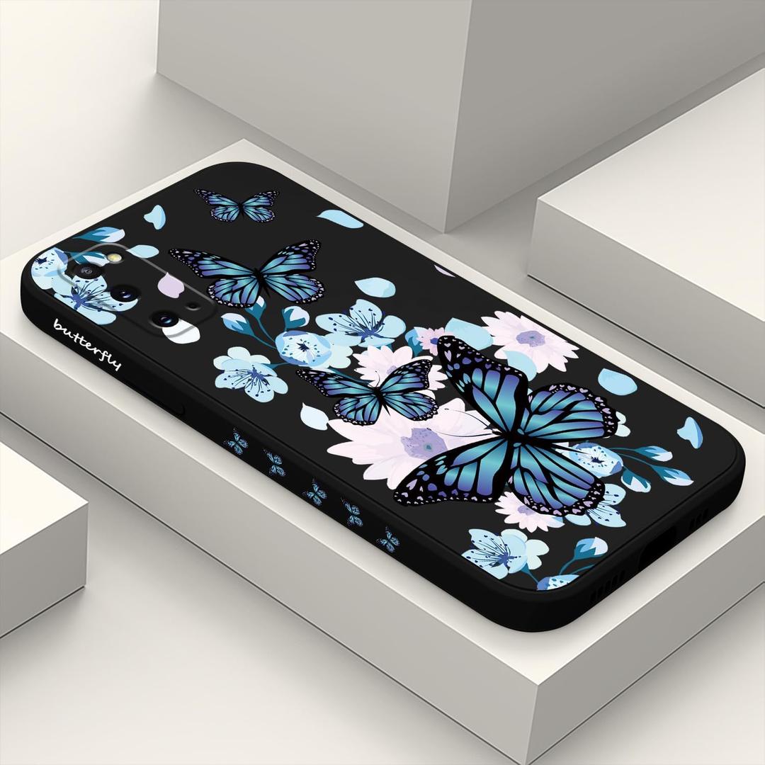 for Samsung Galaxy S20 Case Creative Flower Pattern Design Dropproof Slim Protective for Galaxy S20 Phone Cover 6.2 inch-Aurora Butterfly Black