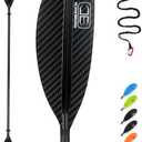 OCEANBROAD Carbon Fiber Kayak Paddle 90.5in/230cm for Adults Kayaking Boating Canoeing Oar with Paddle Leash