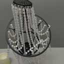 Hanging Candle Lantern Outdoor, 28” Battery Operated Modern Clear Acrylic Crystal Chandeliers with Flickering Yellow Led Candle Light S Hooks for Garden, Backyard, Gazebo, Room Indoor Indoor Decor