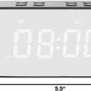 AFK Alarm Clock with Bluetooth Speaker for Bedroom/Office,Small Digital Clock for Heavy Sleepers Adults,Teens,Kids with Dual Alarms,Mirror LED Display,Hands-Free Calling, Black