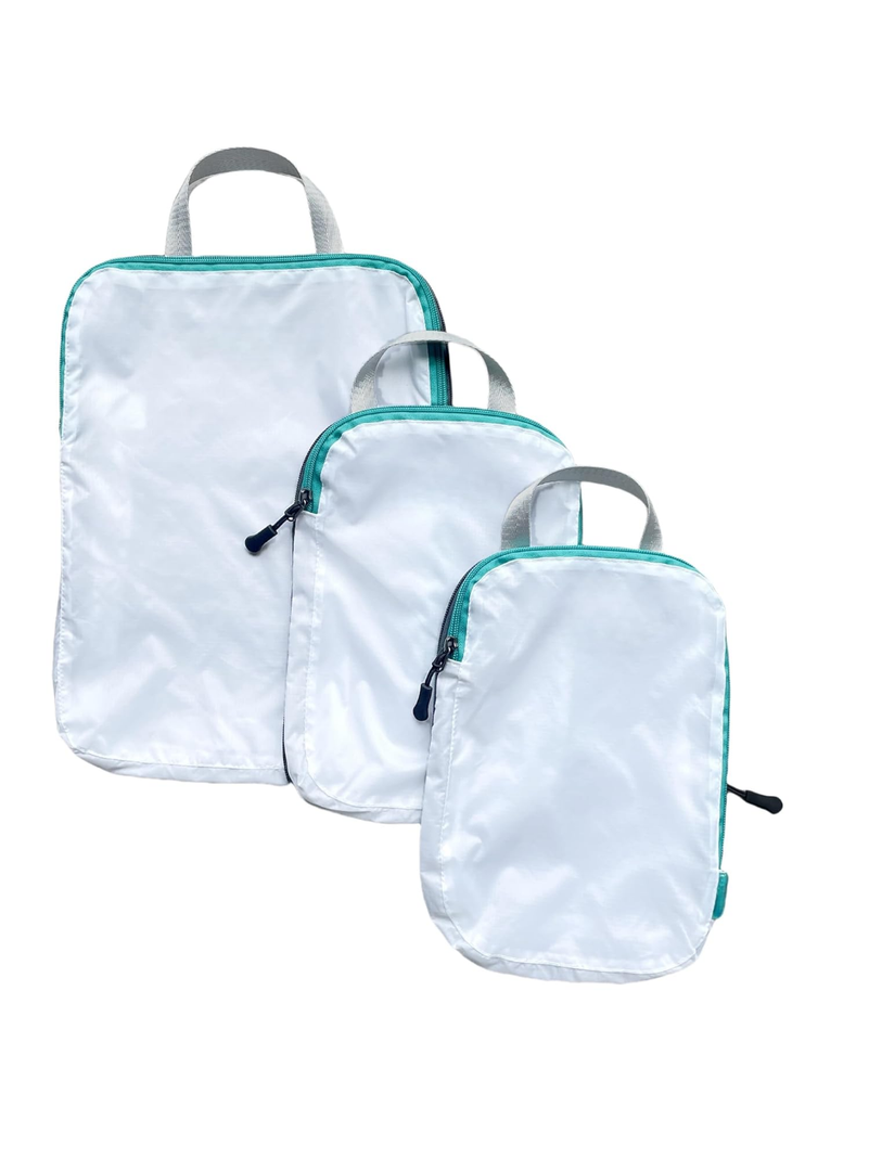 Alameda Compression Packing Cubes for Travel with See Through Mesh - 3 Set Packing Cubes for Carry on Suitcase, Lightweight Luggage Organizer Bags for Travel Essentials